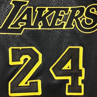 [Pure Embroidery] Lakers No. แฟชั่นคลาสสิก เสื้อกีฬาบาสเก็ตบอล ปักลายงู 24 Kobe Jersey City Version สีดํา สําหรับผู้ชาย 725283