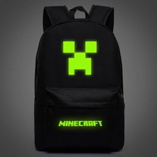 Minecraft Mochila กระเป๋าเป้สะพายหลัง กระเป๋านักเรียน พิมพ์ลายการ์ตูนอะนิเมะ ขนาดใหญ่ สําหรับเด็กประถม