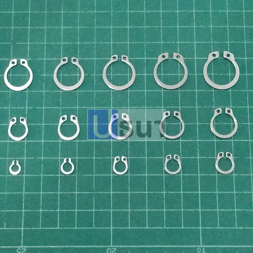 C clip คลิปหนีบ แหวนล็อค กิ๊ปล็อค External Ring แบบล็อคนอก แกน 3-25mm #C clip ล็อคนอก-เงิน (1 ตัว)