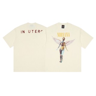 High Street Oversize Shirt Kanye Rock Nirvana Angel NIRVANA Casual Short Sleeve Crew Neck T-Shirt_01