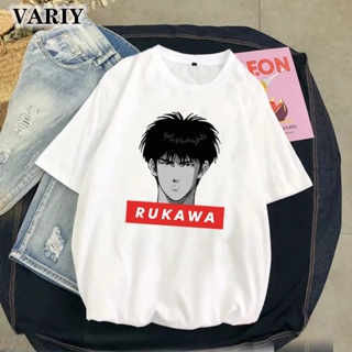 Tees Slam Dunk Anime Women T-Shirt Cartoon Rukawa Kaede Printed Casual Short Sleeve Tops Womens Clothing Dro_09