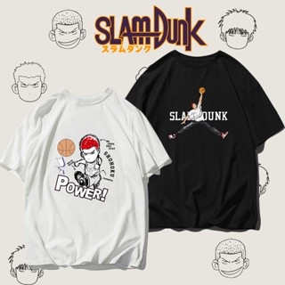 Slam Dunk Anime Sports Pure Cotton t-Shirt Xiangbei Five Tigers Co-Branded Airman Cartoon Large Size Short-_09