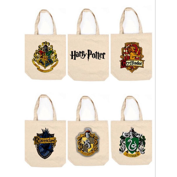 Totebag Harry Potter Gryffindor/Slytherin/Hufflepuff/ravenclaw/Spellout/House Rally 2GS1