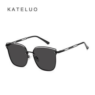 Kateluo ใหม่ แว่นตากันแดด เลนส์ไนล่อน กรอบสีแดง ขนาดใหญ่ แฟชั่นสําหรับผู้หญิง JS2266