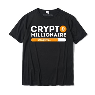 Crypto Millionaire Loading BTC Trader Bitcoin Investor T-Shirt Camisas Customized T Shirts Cotton Men Tops &amp; Tees L_05