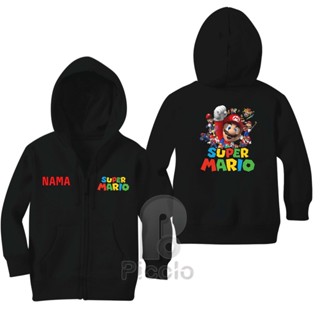 เสื้อกันหนาว มีฮู้ด มีซิป ลาย SUPER MARIO UNISEX MOTIF (ฟรีชื่อ)