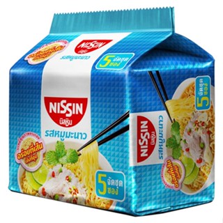 นิสชินบะหมีรสหมูมะนาว60กรัมแพ็ค5ซองNISSIN MOO NOODLE MA NAO 60G.PACK5