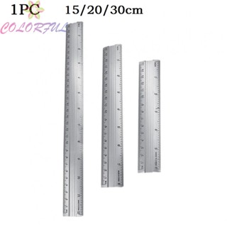 【COLORFUL】Ruler Straight Ruler Aluminum Alloy Dual Scale Silver Dual Scale Ruler