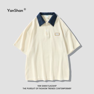 Yan เสื้อยืดทรงโปโล แขนสั้น คอปก แบบบาง สไตล์สตรีท สําหรับผู้ชาย