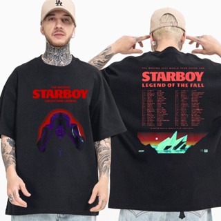 [พร้อมส่ง] เสื้อยืดแขนสั้นลําลอง ทรงหลวม ลาย The Weeknd Starboy Legend of The Fall Tour 2017 แฟชั่นฤดูร้อน