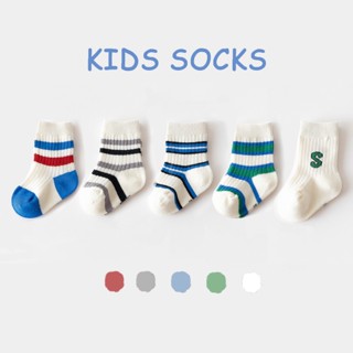 ถุงเท้า ผ้าฝ้ายแท้ ระบายอากาศได้ดี ลายทาง แฟชั่นฤดูใบไม้ผลิ …