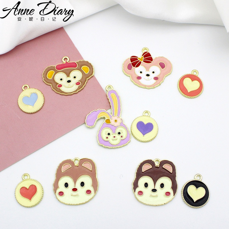 2 ชิ้น/ล็อตสไตล์เกาหลี StellaLou กระต่ายน่ารักโลหะผสมเคลือบจี้ DIY เครื่องประดับอุปกรณ์เสริม Charms สําหรับผู้หญิง, Key Chain/ต่างหู/สร้อยคอจี้ทําด้วยมือ DIY เครื่องประดับ 167