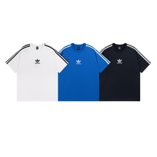 Ba - เสื้อยืดแขนสั้น ปักลายใบโคลเวอร์ สามแถบ คุณภาพสูง U5W3