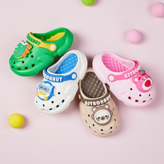 Cheerful Mario Crocs รองเท้าแตะชายหาด กันลื่น แฟชั่นฤดูร้อน สําหรับเด็กผู้ชาย และเด็กผู้หญิง