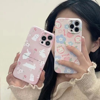 เคสโทรศัพท์มือถือ tpu แบบนิ่ม ลายกระต่าย สีขาว สําหรับ iPhone 14 14promax 11 12 12PRO 12PROMAX 13 13pro 13promax 14pro