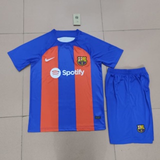 เสื้อกีฬาแขนสั้น ลายทีมชาติฟุตบอล Barca 23-24 ชุดเหย้า ไซซ์ S-XXL AAA