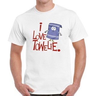 เสื้อยืดผู้ชาย เสื้อยืดผ้าฝ้ายพิมพ์ลายขายดี เสื้อยืด ลาย I Love Towelie South Park สไตล์พังก์ คลาสสิก