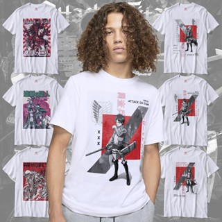 Attack On Titan Printed Unisex White Fashion T Shirt_07