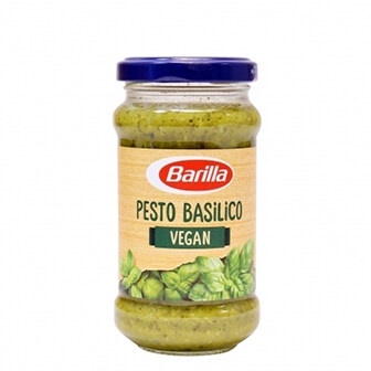 Barilla Vegan Basil Pesto ซอสเพสโตผสมใบโหระพา สำหรับราดหน้าพาสต้า เครื่องปรุงรส น้ำสลัด ซอสปรุงรส พร