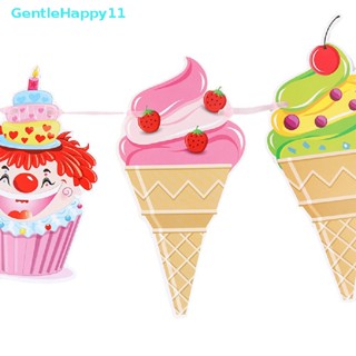 Gentlehappy แบนเนอร์ไอศกรีม สําหรับปาร์ตี้ ฤดูร้อน