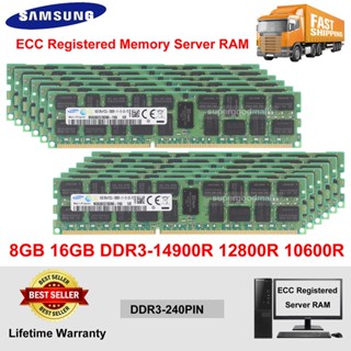 หน่วยความจําเซิร์ฟเวอร์ สําหรับ Samsung 8GB 16GB 2RX4 PC3-14900R 12800R 10600R DDR3L DDR3-1866MHz 1600MHz 1333MHz ECC Registered Server Memory RAM