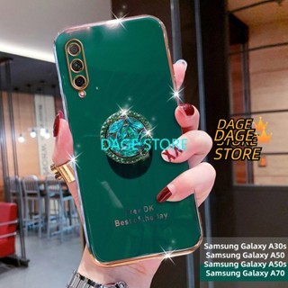 สําหรับ Samsung Galaxy A50 / A50s / A30s / A70 เคสโทรศัพท์ ชุบไฟฟ้า วิบวับ คริสตัล ที่ยึด เคสนิ่ม TPU ฝาหลัง