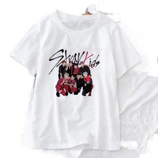 Korean Kpop T Shirt Women Stray Kids Harajuku Fans Tshirt Summer White Fashion T-shirt Straykids Pri_09