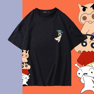 Couple T shirt Men Woman Short Sleeve Unisex Graphic Tees Black White M-3XL #Crayon Shinchan_12