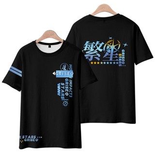 2022 New Anime Honkai Impact 3  Griseo T Shirt Japanese Anime Mens Loose Womens Casual 3D Printing Short Sleeve T_02