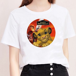 JK The Lion King พิมพ์แขนสั้น Harajuku เสื้อฤดูร้อนสีขาวหญิงเสื้อ Casual streetwear T-Shirt_05