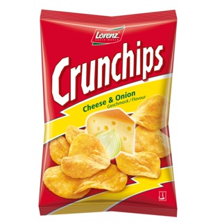 ลอเรนซ์มันฝรั่งแผ่นชีสหัวหอม CRUNCHIPS 100ก. LORENZCHEESE ONION 100G