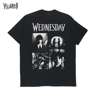 ย้อนยุคเสื้อยืด โอเวอร์ไซซ์ ลาย Wednesday สีดําS-5XL