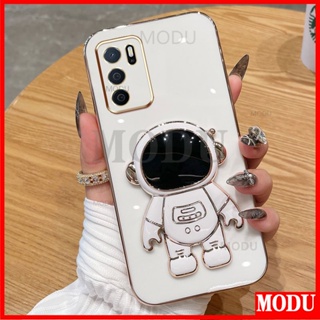 Modu เคสโทรศัพท์มือถือแบบนิ่ม ลายนักบินอวกาศ 3D พร้อมที่ตั้งวาง หรูหรา สําหรับ OPPO A16 A16S A54S 4G