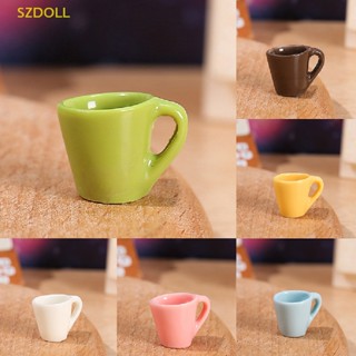 [cxSZDOLL] ถ้วยกาแฟจิ๋ว 1:12 สําหรับตกแต่งบ้านตุ๊กตา 4 ชิ้น ต่อชุด