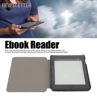 Newsletter Ereader 6in 1448x10726 HD Ink Screen E Reader 1GB + 16GB Quad Core Ebook พร้อมเคสสำหรับ Android 8.1