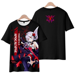 2022 New Anime Honkai Impact 3 Theresa Apocalypse T Shirt Japanese Anime Mens Loose Womens Casual 3D Printing Sho_02