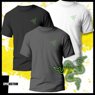 RAZER Snake Pocket Logo Tee 100% Cotton Unisex T-Shirt Black White Grey_01