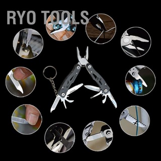 Ryo Tools คีมมัลติฟังก์ชั่นขนาดเล็กพับได้ 14 in 1 คีมอเนกประสงค์แบบพกพาสแตนเลสสำหรับกลางแจ้ง