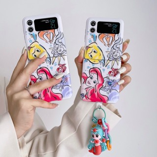 เคสโทรศัพท์มือถือ แบบฝาพับ ลายการ์ตูนนางเงือกน้อย สําหรับ Samsung Galaxy Z Flip 4 3 5G Z Flip4 Flip3