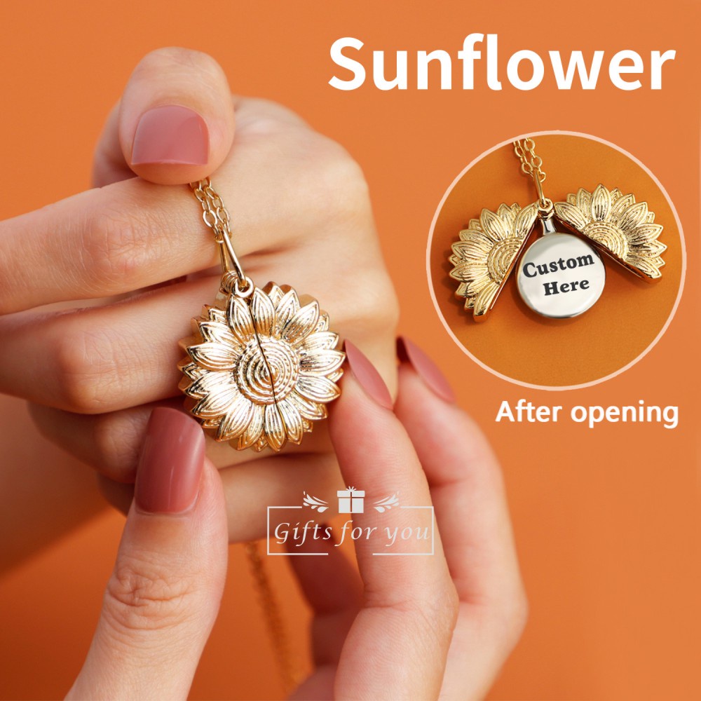 G4U❤สร้อยคอดอกทานตะวัน N16 สร้อยคอรูปถ่ายดอกทานตะวัน บราเวอร์ สร้อยคอดอกไม้ จี้ดอกทานตะวัน