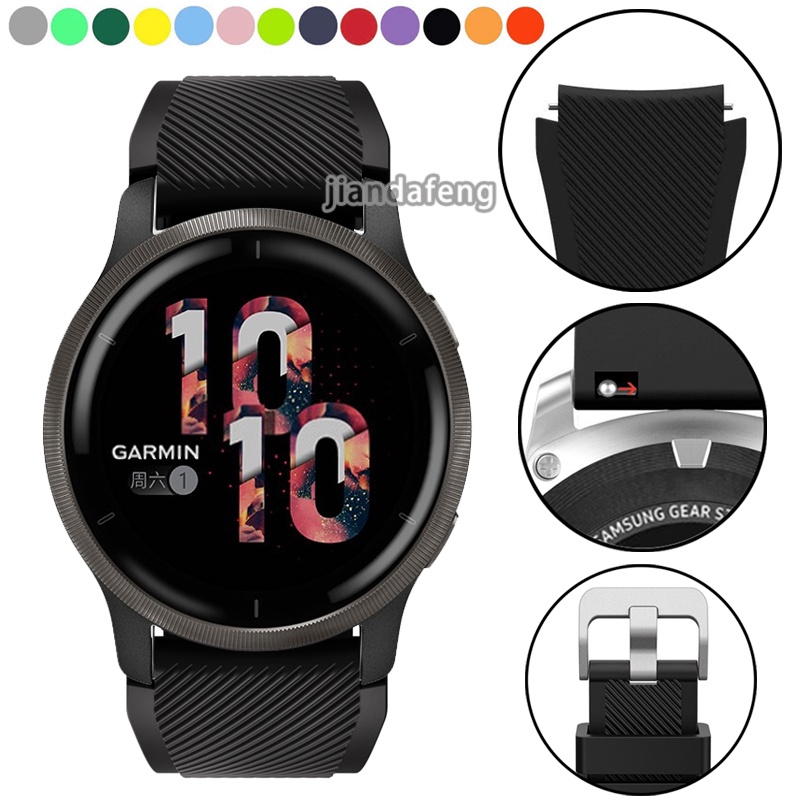 สายนาฬิกาข้อมือซิลิโคน กันน้ํา สําหรับ Garmin Venu 2 Plus