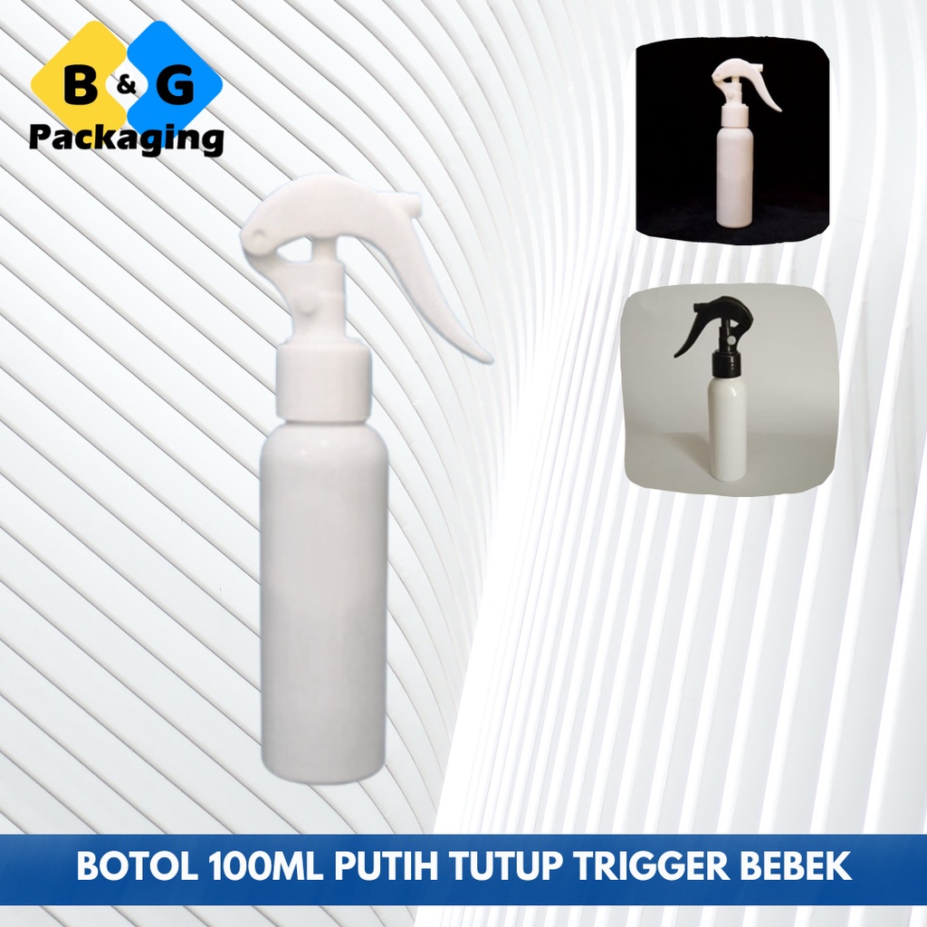 100ML สีขาว TRIGGER BOTTLE CLEAR WHITE BLACK DUCK / 100ML TRIGGER ขวดพลาสติก REFILLABLE CONTAINER