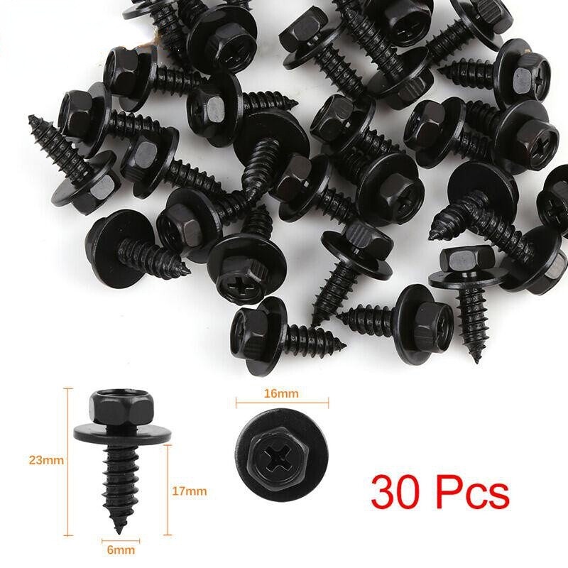 Hys 30 ชิ้นสกรู Bolt Fixing Retainer​ ฝาครอบสกรูสําหรับ Toyota 90159-60498 Bolt Fender Liner/perodua /proton /bmw /benz