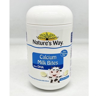 Natures Way Calcium Milk Bites plus DHA แคลเซียม มิลค์ ไบท์+ดีเอชเอ แคลเซียมจากนมวัวและน้ำมันปลา