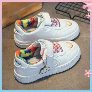 2023 Spring and Autumn new childrens board shoes girls shoes boys white shoes sports shoes spring and autumn rainbow shoes