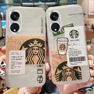 เคสโทรศัพท์มือถือ ซิลิโคนนิ่ม ใส ลายกาแฟ ดาว บัคส์ แฟชั่น สําหรับ OPPO Reno8 T 4G Reno 8T 4G 2023 Reno8T 5G 2023