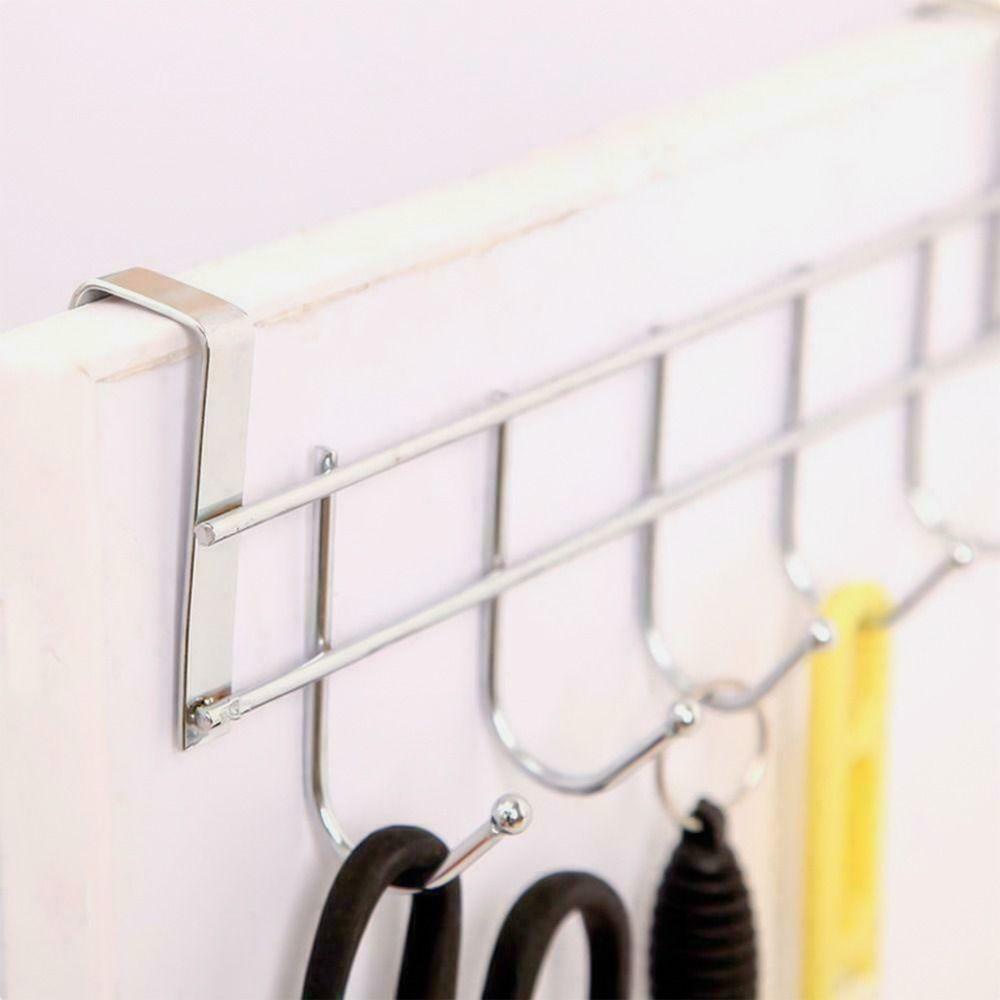 พร้อมส่ง 🔱ตะขอแขวน 🧷ตะขอแขวนในห้องครัว 5 ตะขอ，ขอเกี่ยวประตูสแตนเลส ไม่ต้องเจาะรู - รูปที่ 2