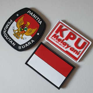 แผ่นยางแพทช์ ลายโลโก้ Polling Committee pps+kpu Serving+Indonesian Flag/Election/velcro สําหรับติดตกแต่งเสื้อผ้า