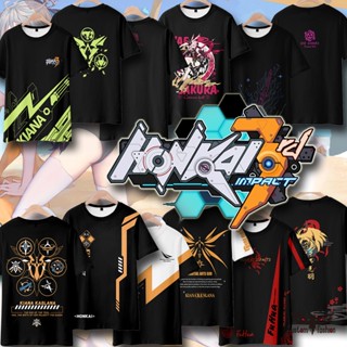 ☬❇【CustomFashion】Game Honkai Impact 3 Tshirt 3D Print Graphic Shirt Mens and Kids Short Sleeve Nec_02