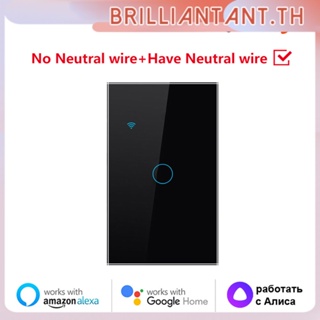 Tuya สมาร์ทสวิตช์ไฟ Wifi 1 2 3 4แก๊งสนับสนุน Alexa Google การควบคุมเสียง Wifi Rf433mhz (มี/ไม่มีเป็นกลาง) Bri